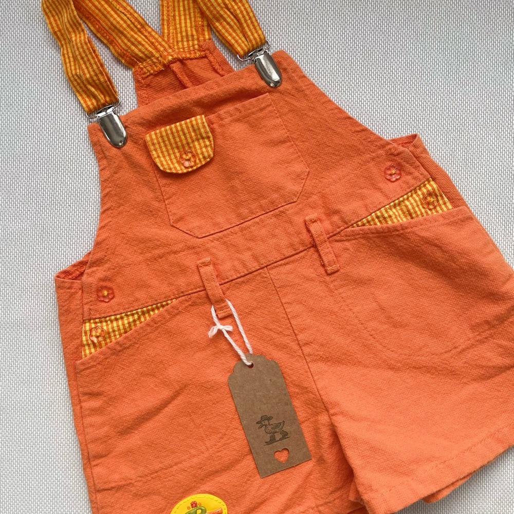 Vintage Banana Split Orange Kids Overalls